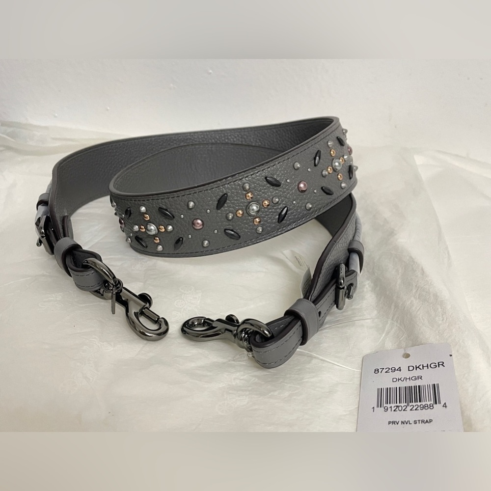NWT Coach Gray Prairie Rivet Novelty Strap 87294